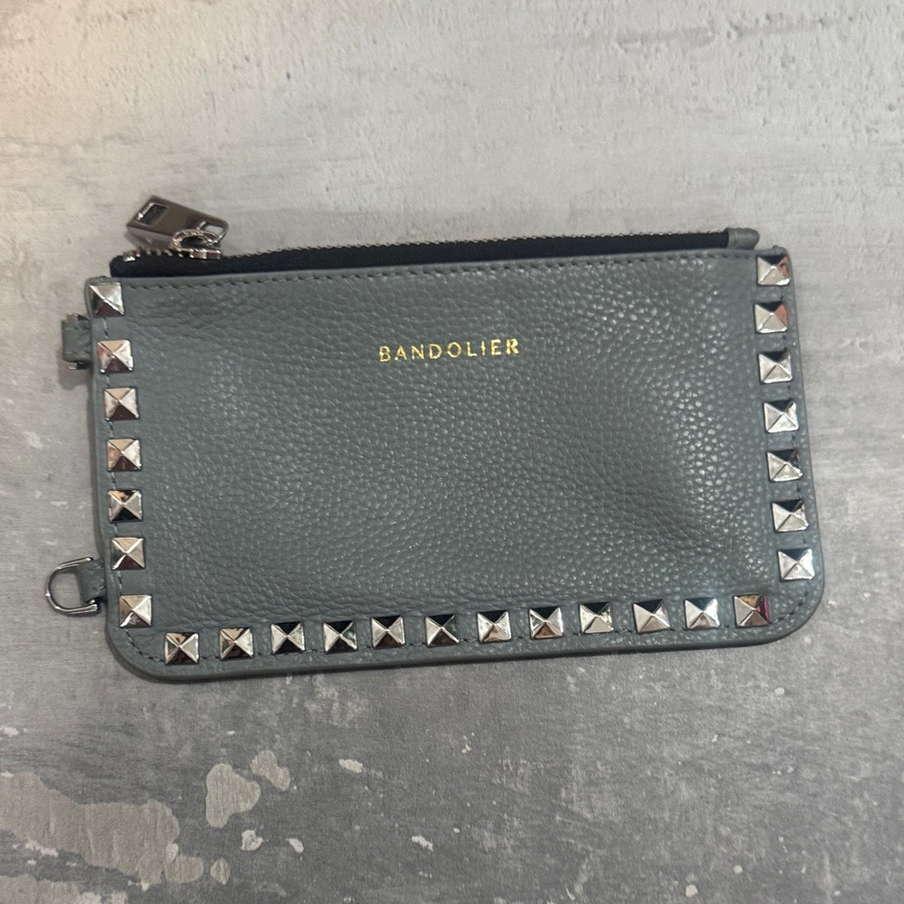 Bandolier Charcoal Pouch with Silver Accents